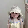 Sombrero de Pescador para Bebé Princesita Luna Primavera y Otoño Verano Niñas Sombreros para el Sol Encaje Transpirable Fino Protector Solar