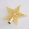 Navidad Adornos para árbol de Navidad paquete accesorios de decoración 10-20cm estrella de punta de árbol estrella de cinco puntas accesorios galvanizados en stock