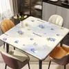 Mantel Individual Minimalista para Comedor, Impermeable, Resistente al Aceite, Lavable, Mantel Cuadrado de Vidrio Blando, Protector de Mesa de PVC de Alta Gama