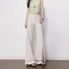 Jeans Laranja Infantil # Cor Sólida Estilo Simples e Relaxado Boca de Sino para Mulheres, Cintura Alta, Elástico, Emagrecedor, Valoriza a Silhueta, Versátil, Calça Comprida.
