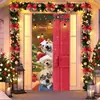 2026 Nova Cortina de Porta Banner de Natal Decoração de Fundo para Fotos ao Ar Livre com Papai Noel e Filhote