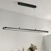 Luminária Pendente Minimalista Italiana de Designer Luz e Sombra, Luminária Simples Moderna para Sala de Jantar, Luminária Pendente LED para Estudo e Bar, Luminária Linear