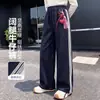 Calça jeans feminina primavera e outono 2026 novo modelo calça infantil outono precoce calça casual para crianças maiores calça wide leg versátil