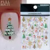 Adesivos de Unhas Artísticas Novos Transfronteiriços Estereoscópicos em Relevo Desenho Animado Floco de Neve de Natal Árvore de Natal Cordão de Luzes Boneco de Neve Adesivos de Unha de Natal