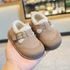 Zapatos de algodón antideslizantes de suela blanda con forro polar para otoño e invierno, zapatos coreanos para niños de 1-2-3 años, zapatos para bebés y niñas