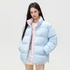 Chaqueta de Algodón con Bloques de Color Americano Jack Chuan Yang Cuello Alto Ropa de Algodón Unisex Invierno Holgada Casual Abrigada Acolchada