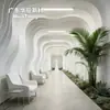 Techo Arcade de Capas Múltiples GRG Curva Continua Estilo Cueva Arte de Pared de Yeso Pasillo de Paso Diseño Integrado
