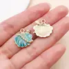 Colgante de gota de aceite estilo océano, concha, estrella de mar, perla, aleación de zinc, para pendientes, collares, pulseras DIY, accesorios de joyería para la playa