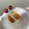 Pendientes retro de resina ámbar para mujer, modernos, estilo Hong Kong, elegantes, con forma de gota de agua, diseño de nicho, pendientes de alta calidad
