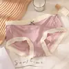 Ropa Interior de Seda de Hielo para Mujer Cintura Media Lazo Transpirable Sexy Jacquard Estilo Japonés para Niña Calzones de Grafeno
