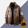 Nueva Chaqueta Forrada de Polar Otoño e Invierno para Hombre, Chaqueta de Cuero, Estilo Popular Sin Lavado, Chaqueta de Motociclista, Chaqueta de Carreras, Abrigo de Cuero PU para Hombre, Comercio Exterior Transfronterizo