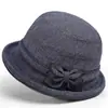 Chapéus Femininos para Primavera e Verão, Novos Chapéus Bucket da Moda com Aba Enrolada, Chapéus de Pescador, Chapéus da Moda para Mulheres de Meia-Idade e Idosas, Chapéus de Mãe, Chapéus de Tecido