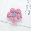 Pin para el pelo de flor de cinco pétalos abullonada tejido a mano, cuerda para el pelo, accesorios semiacabados, materiales para bisutería DIY, accesorios