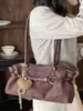 Bolsa de ombro vintage descontraída de grande capacidade, bolsa de ombro única elegante estilo motocicleta, bolsa tote estilosa para sair e ir ao trabalho