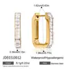 Brincos Jieding em aço titânio, sensação de luxo leve e alta qualidade, ear cuffs circulares de zircônia e strass, brincos de aço inoxidável, joias da moda para o mercado transfronteiriço
