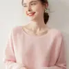 Baicai Rong Nuevo Estilo Perezoso Sin Costuras Cachemir Suéter de Punto Holgado para Mujer Top de un Hombro Versátil