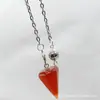 Venta caliente Ágata natural Cristal gema cono hexágono cono colgante DIY Colgante de cristal