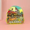 Ímãs de Geladeira de Guangxi, Lembranças de Madeira Culturais e Criativas com Tema de Cidade, Ímãs de Geladeira Turísticos das Cidades de Guilin, Liuzhou, Nanning