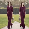 Elegante Conjunto de Punto Rojo Angora Estilo Coreano 2026 Otoño Nuevo Suéter Cárdigan Top y Pantalones Conjunto de Dos Piezas