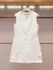 [En Stock] Vestido de Tweed sin Mangas con Perlas, Personalizable, Verano, Estilo Pequeña Fragancia, Ropa Fina para Mujer, Shenzhen Nanyou