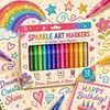 Set de manualidades DIY para niños con 12 bolígrafos de glitter transfronterizos, marcadores de glitter para tarjetas de felicitación, journaling y graffiti artístico