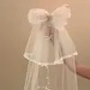 Recomendación de nuevos productos: Velo con Lazada Nupcial, Pinza para el Cabello de Malla de Satén Estilo Súper Hada para Sesión de Fotos de Boda, Tocado Xiuhe para Mujer