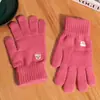 Guantes Calientes sin Dedos con Forro de Forro Polar de Piel Sintética de Conejo para Invierno, Guantes de Ciclismo de Cinco Dedos Resistentes a la Escarcha para Usar Teléfonos Móviles