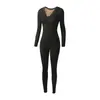 Body Moldeador de una Pieza Original para Mujer de Manga Larga y Pantalón Largo para Otoño e Invierno, Compresión Fuerte, Cremallera con Broches, Control de Abdomen, Traje de una Pieza Cálido Cepillado para Mujer