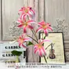 Nuevo Modelo de Lirio Dorado de 5 Cabezas Impreso en 3D Decoración de Boda Flores Artificiales, Accesorios para Fotos, Flores Falsas de Diseño Floral, Transfronterizo