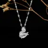 Nuevo estilo ins collar de plata joyería mujeres no se decolora simple alto sentido titanio acero collar mujeres fabricantes venta al por mayor
