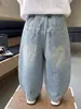 Roupas de Primavera e Outono para Meninos Calças Jeans Estilo Coreano Infantis Bonitas Largas Casuais Calças Scimitar Calças de Bebê Comércio Exterior