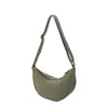 Bolsa de ombro única feminina leve versátil esportiva casual bolsa bolinho estilo artístico grande capacidade cor sólida bolsa de mão simples