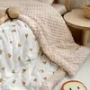 Colcha de Algodão Coreana para Crianças com Fio de Camada Dupla para Outono e Inverno Acolchoada Quente Colcha de Primavera e Outono Lavável à Máquina Individual Dupla