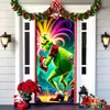 2026 Nueva Cortina de Puerta Navideña Bandera Decoración de Fondo del Monstruo Verde Grinch Navideño para Exteriores Tela Colgante Cubierta de Puerta