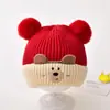 Gorro de Bebé Invierno Lindo Súper Lindo Rojo Año Nuevo Gorro Tejido Infantil Protección para Orejas Cálida Versátil Gorro de Lana