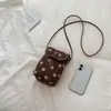 2026 Nuevo Bolso de Hombro Mini Vintage de Ante con Lunares para Mujer, Bolso Cuadrado Pequeño Estilo Coreano, Moderno y Versátil, Bolso Ligero para Teléfono Móvil