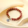 Pulsera de Cuentas Lapis Lapis Lapis Nuevo Chino Transfronteriza con Colgante de Aleación Pulsera Tejida a Mano para Hombres y Mujeres Joyería Regalo