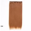 Extensiones de Cabello Liso Largo para Mujer, Estilo Europeo y Americano, Fibra Sintética, Extensiones de Cabello de Una Pieza con Clip de Cinco Secciones