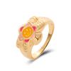Ins nueva moda anillo simple de amor flor europeo y americano personalidad lindo geométrico divertido anillo de dedo índice