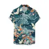 Camisa de Manga Corta de Verano Nueva para Hombre Europea y Americana Feihe Impresión Digital 3D Moda Hawaiana Casual Ropa para Hombre