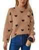 Otoño e Invierno Europeo y Americano Día de San Valentín Suéteres Nuevos para Mujer Transfronterizo Amazon Moda Jacquard de Corazón Cuello Redondo Jersey