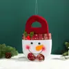 Bolsa de regalo de decoración navideña, bolsa de dulces, Santa Claus de dibujos animados, muñeco de nieve, renos, bolsa para manzana de Nochebuena, bolsa de tela