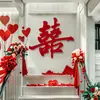 Caligrafia Caractere Dupla Felicidade Decoração Quarto de Casamento Parede de Fundo Arranjo de Casamento Quarto Adesivo de Porta de Casamento Porta Principal Coleção de Suprimentos de Casamento