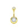 Piercing de umbigo de aço inoxidável transfronteiriço para homens e mulheres com zircônia, piercing de umbigo com cravo, piercing corporal humano, conjunto liso de umbigo em estoque
