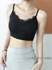 Sujetador de encaje para pestañas con escote en V y espalda bonita para mujer con copas fijas integradas, strapless push-up anti-exposición 6668