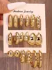 Nuevo Set de Pendientes Transfronterizos para Mujer, Combinación de Pendientes Geométricos Trenzados de Resina Estilo Ins Europeo y Americano, Pendientes al por Mayor