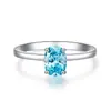 Anel de Prata Esterlina S925 para Mulheres, Anel de Espinélio Azul Cor de Ovo de Pombo 1 Quilate, Estilo Europeu e Americano Simples, Venda Direta do Fabricante