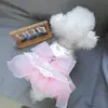 PETCIRCLE Ropa para Mascotas para Perros Pequeños y Cachorros, Linda Falda Tutú de Malla Multicapa, Falda de Gasa Color Melocotón Blanco