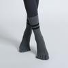 Calcetines Largos de Yoga de Doble Cañón para Otoño e Invierno Transfronterizos, Calcetines de Cinco Dedos para Mujer hasta la Pantorrilla, Calcetines Antideslizantes para el Suelo con Dedos Separados y Puntos de Goma para Pilates