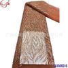 Tela de encaje teñida para vestido de noche, vestido de novia, malla de lentejuelas con flores grandes bordadas con cuentas de comercio exterior europeo y americano